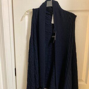 New Ralph Lauren Blue Cable-Knit Vest